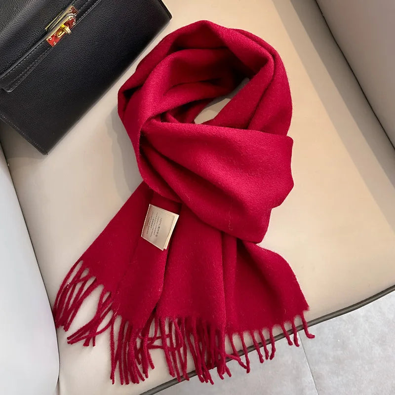 Winter Narrow Scarf 28 Color 100% Wool Scarf Hot Selling Solid Color Scarf Men's and Women's Universal Warm and Cold proof Scarf Quick Pick Grocers
